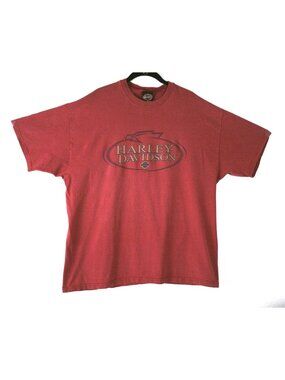 Harley-Davidson Mens Red XL T-Shirt Whitts Manassas VA Graphics 100% Cotton USA